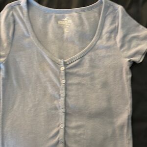 Hollister Blue Crop Top Soft Knit Casual